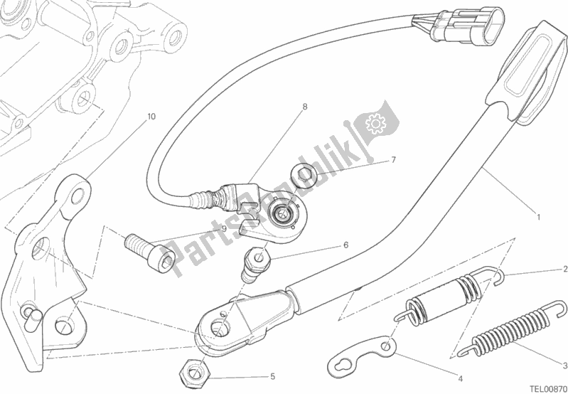 All parts for the Side Stand of the Ducati Scrambler Urban Enduro Thailand 803 2015